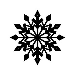 Snowflake silhouette vector on white background