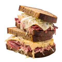 Reuben Sandwich on transparent background