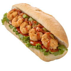 Shrimp Po Boy on transparent background