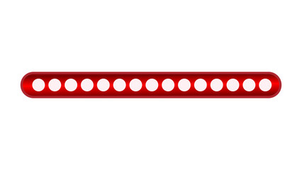 A horizontal red bar with a row of white circles against a black background.