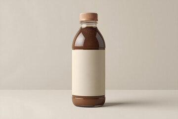 Real photo mockup of coffee product on plastic bottle