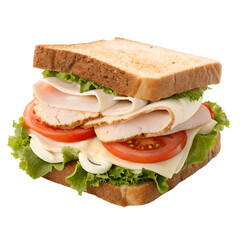 Turkey Sandwich on transparent background