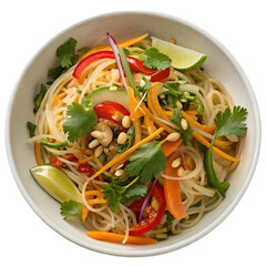 Asian Noodle Salad on transparent background