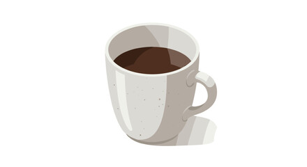 Isometric coffee cup with shadow on white background