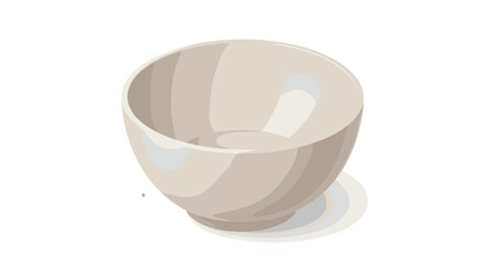 Minimalist cream colored bowl on white background with soft shadows