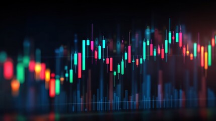 Colorful Abstract Finance Chart Displaying Stock Market Trends and Data Visualization in a Modern Digital Environment