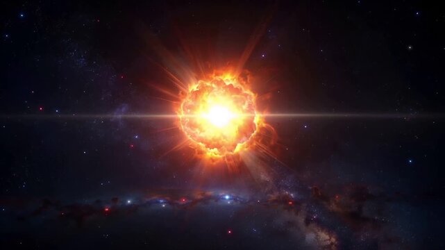 深宇宙で輝く超新星爆発の拡散光景