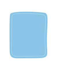 Organic hand drawn rectangle frame forms a fluid abstract border. Blue textbox template acts as a quote background with smooth handdrawn effect, perfect for card or poster mockups.