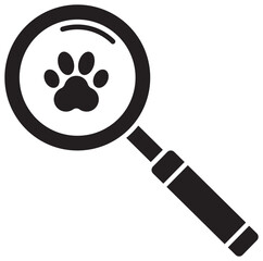 Magnifying glass over a paw print vector icon © zura