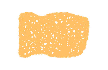 Orange crayon squiggle quote frame in sketch style forms an abstract rectangle. Fluid border and unique background shape stand as a creative graphic detail with hand drawn texture for modern design