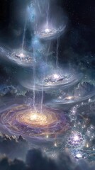 Floating Cities In A Spiral Galaxy