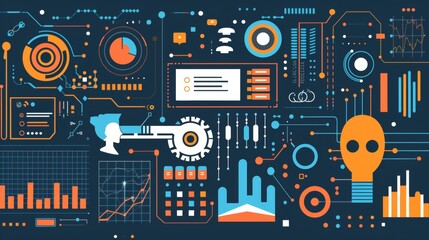 Digital interface highlighting ai with graphs for enhanced data visualization and decision making