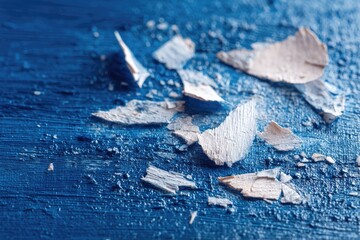 Peeling Paint On Aged Blue Wood