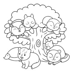 Obraz premium coloring book for kids with funny animals