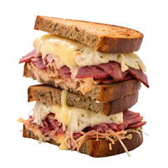 Reuben Sandwich on transparent background