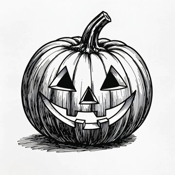 dibujo simplista de una calabaza de halloween