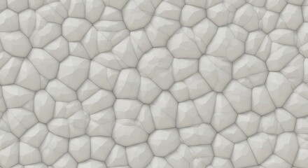 3D illustration of a white cellular structure or abstract microscopic view. A seamless, organic honeycomb-like pattern for science or medical concepts