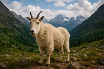 Fototapeta premium mountain goat in the mountains