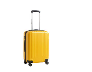 Bright Yellow Carry-On Suitcase with Wheels for Travel Adventures