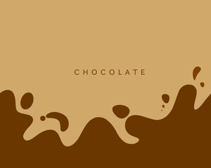 Wavy chocolate background. chocolate drops. wavy background concept. Melted brown background. 