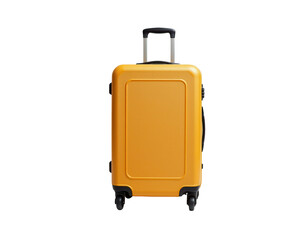 Bright Yellow Luggage with Wheels and Telescopic Handle on Transparent background