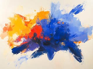 Fototapeta premium Abstract Blue Orange Red Impasto Painting Texture