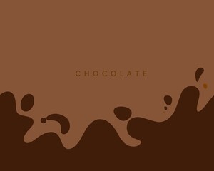 Wavy chocolate background. chocolate drops. wavy background concept. Melted brown background. 