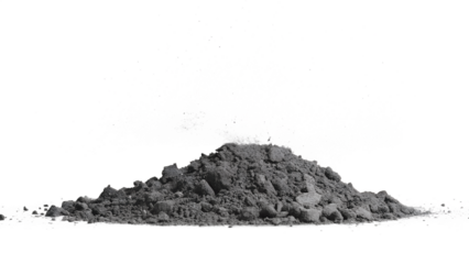 Gray ash powder mound overlay PNG isolated on transparent background