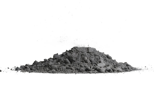 Gray ash powder mound overlay PNG isolated on transparent background