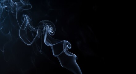 A mesmerizing plume of ethereal smoke rising, creating intricate and delicate curls. A beautiful, fluid motion captured in a moment of tranquility