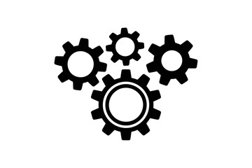 Obraz premium Gear icon set simple flat vector design element isolated on white background