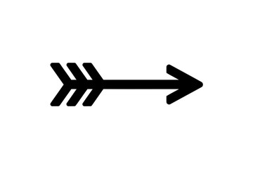 Obraz premium Simple arrow icon pointing right flat vector glyph for navigation and direction isolated on white background