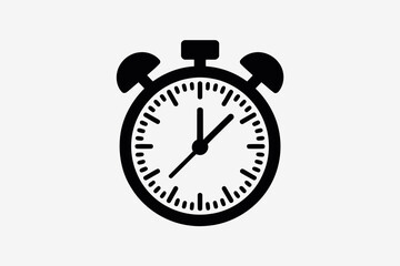 Alarm clock icon simple flat vector illustration isolated on white background for app design and user interface elements
