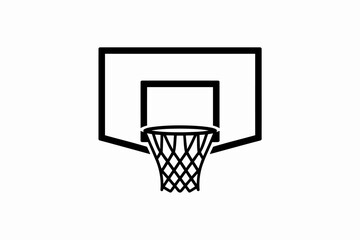 Basketball hoop icon simple flat vector illustration isolated on white background for app and web design