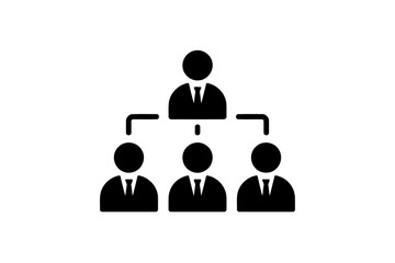 Hierarchical organization chart icon flat vector design element for business isolated on white background