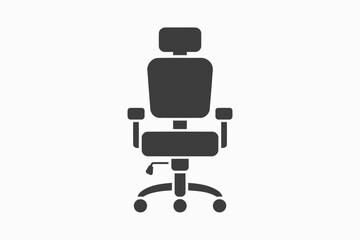 Ergonomic office chair icon comfortable workplace furniture vector illustration isolated on white background