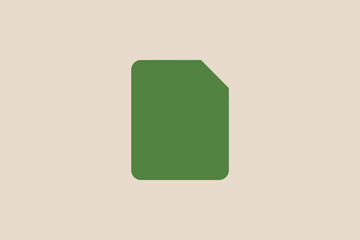 Green document icon simple flat vector design element isolated on white background