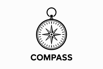 Simple compass icon minimalist vector illustration isolated navigation symbol for travel apps and infographics