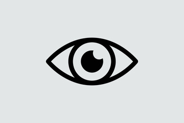 Eye icon simple flat vector design isolated on white background for app and web design