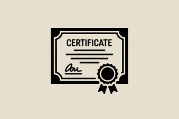 Certificate icon vector illustration in flat style design element for business and education