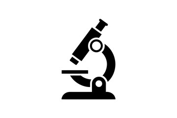 Microscope icon simple flat vector glyph science and research symbol for app and web design isolated on white background
