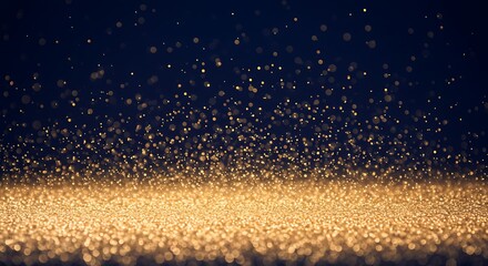 Celebratory background with golden glitter and bokeh. Festive concept for New Year's Eve, parties, Christmas, or any glamorous holiday event