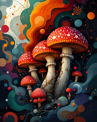 Abstract basidiomycota mushrooms