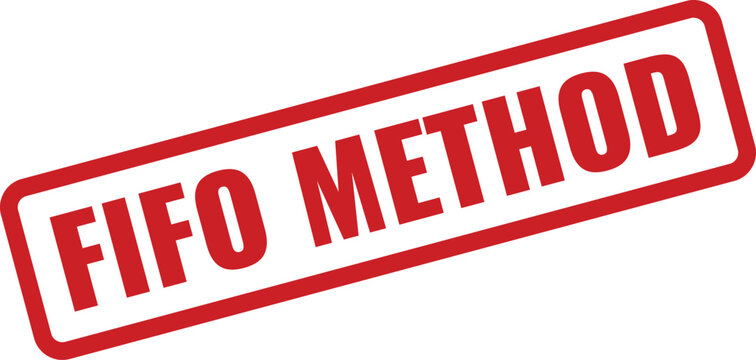 Red fifo method Rubber Stamp on White Background, Indicating the First In, First Out Principle