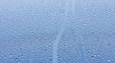 The natural texture of condensation. Water vapor forms tiny droplets on a cold glass surface, creating a beautiful abstract pattern. High humidity concept