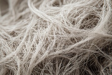 Fototapeta premium A close-up image showcasing delicate, white fibers entangled in a textured mass, highlighting their intricate patterns and fine details.