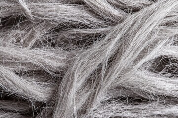 Obraz premium A close-up image of intertwined, soft, gray fibers, showcasing texture and detail in natural materials.