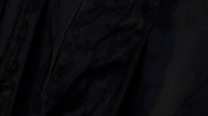 Fototapeta premium Closeup Black Fabric Texture Background Drape Elegant Smooth Woven Textile
