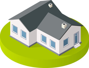 Isometric 3D icon house home. Residence building the city landscape 