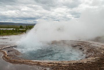 Hot spring in the Geysir area in Iceland